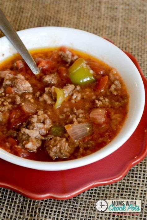 Crockpot Stuffed Pepper Soup Moms With Crockpots