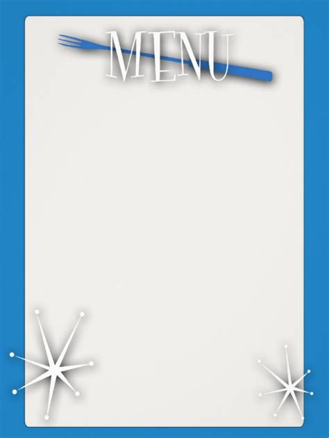 Blank Menu Card Design Templates