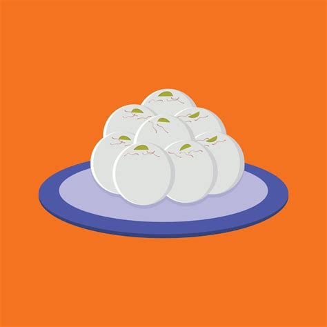 Premium Vector Indian Traditional Dessert Sweet Rasgulla Vector Illustration