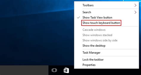 How To Add Touch Keyboard To Taskbar On Windows