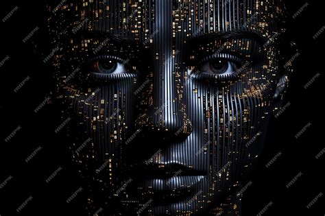 Premium Photo Binary Face Digital Representation Of A Human Face In