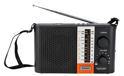 FM Am Sw 3 Bands Portable Radio With USB SD Rechargeable Music Player