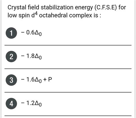 Low Spin Complex Of D Cation In An Octahedral Field Will Have The