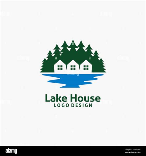 Lake house logo design Stock Vector Image & Art - Alamy