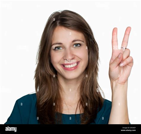 Portrait Of Beautiful Brunette Woman In Studio Isolated On White Stock