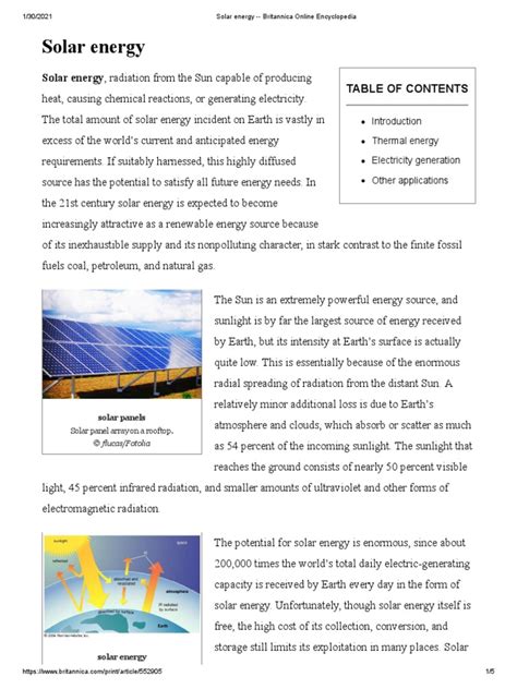 Solar Energy Britannica Online Encyclopedia Pdf Solar Energy Solar Cell