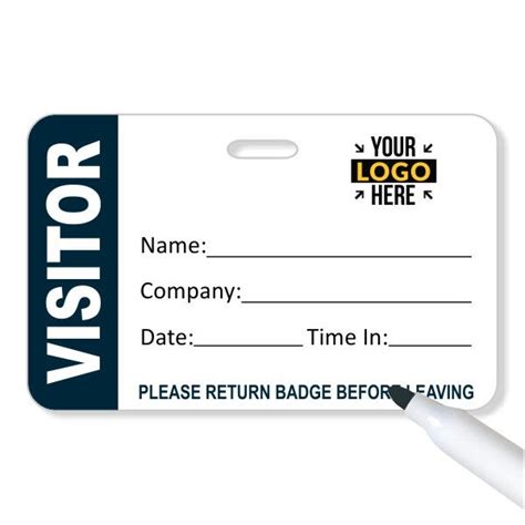 Dry Erase Visitor Badge with Custom Logo | HC Brands