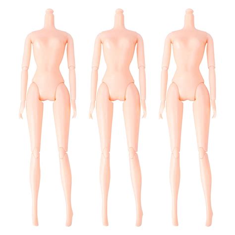 3PCs Nude Doll Body 26cm Plastic Flexible Rotation 12 Moveable Joints Doll Toy Accessory Naked