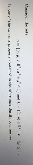 Solved Consider The Sets A X Y Elementof R 2 X 2 Chegg