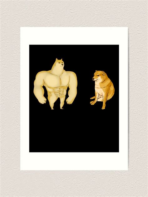 "Cheems And Buff Shiba Inu Funny Dog Dank Meme" Art Print by ...