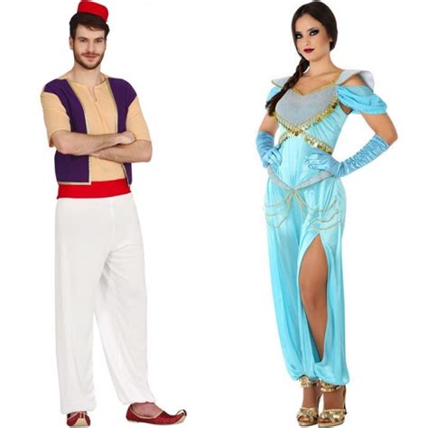 Disfraz De Pareja De Aladdin Y Jasmine Para Adulto