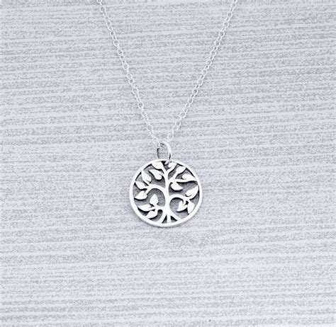 Tree Of Life Necklace Tree Of Life Pendant Sterling Silver Tree Of Life 14mm Tree Of Life