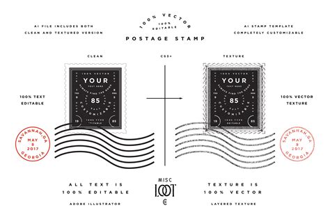 Postage Stamp Template | Custom-Designed Graphic Objects ~ Creative Market