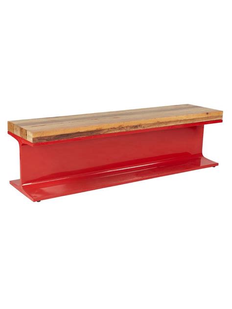 Beam Bench From Color Crush Oxblood Tones On Gilt Industrial Bar