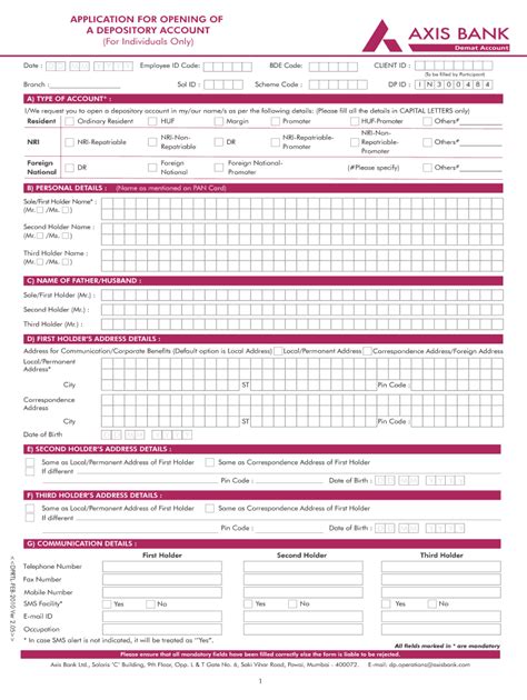 Axis Bank Statement Form Fill Online Printable Fillable Blank