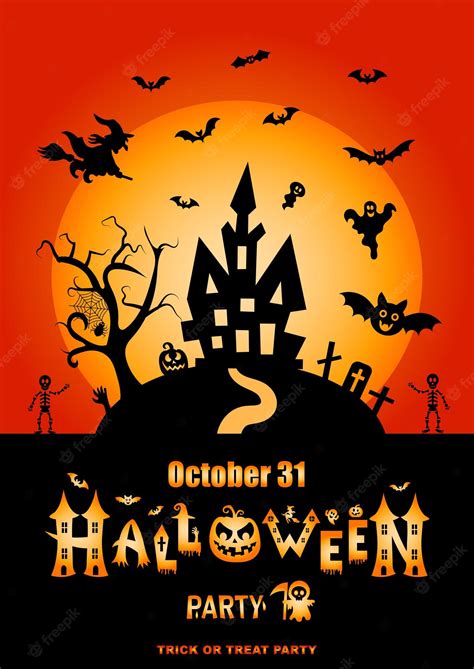 Cartel De Halloween Plantilla De Volante De Invitación De Fiesta De