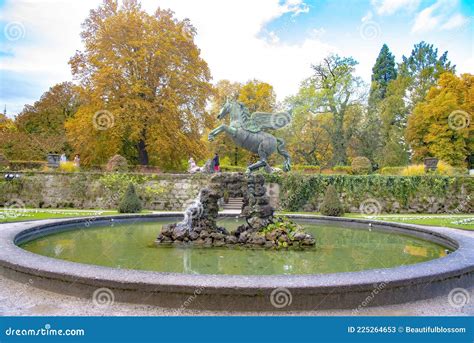 Pegasus Fountain In Front Of Mirabell Palace Salzburg Austria