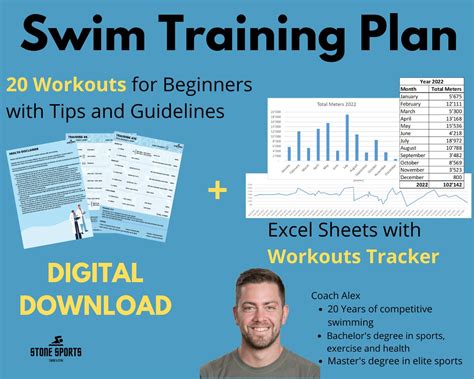 Swimming Training Plan for Beginners Workout Tracker/ Swim Workout ...