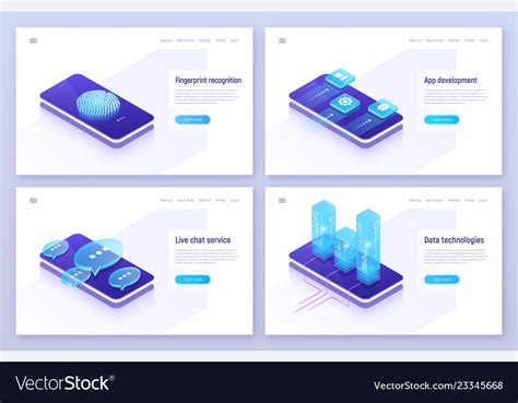 Fingerprint recognition mobile app development Vector Image