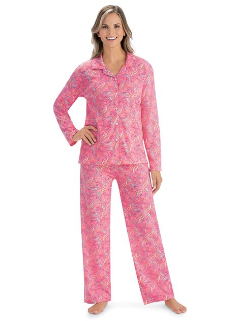 Collections Etc Colorful Paisley Print Soft Knit 2 Piece Pajama Set