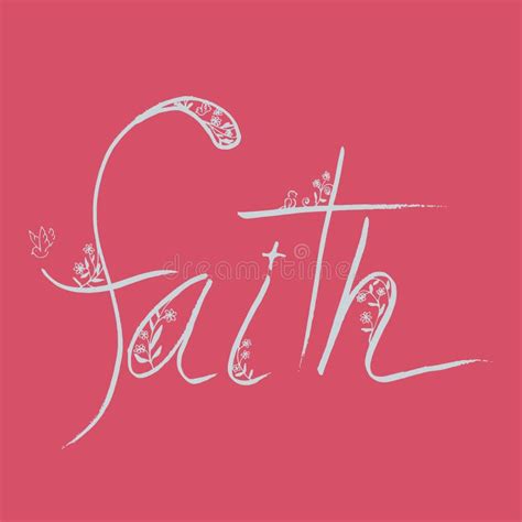 Faith Handwriting Isolated On Pink Background Stock Vector