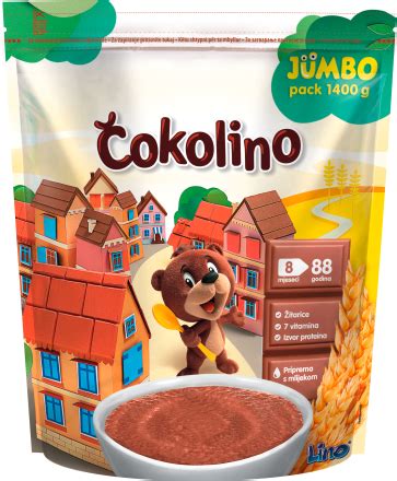 Lino Čokolino JUMBO pack instant pahuljice od žita i čokolade od 8