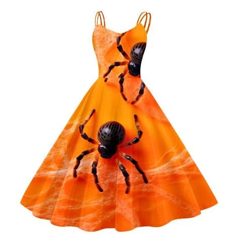 Costume D Halloween Pour Femme Robe Midi Robe Avec Imprim