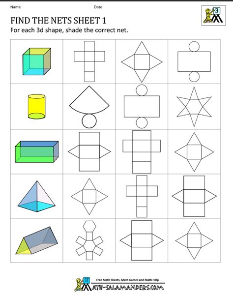 Nets To Solids Card Sort Geometry Geometric Shapes Artofit