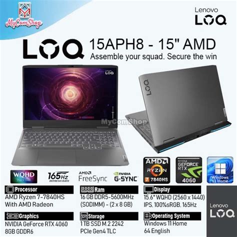 Jual LENOVO LOQ 15APH8 RYZEN 7 7840HS 16GB RAM 1TB SSD RTX 4060 8GB 15