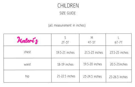 Size Chart - Kateri's