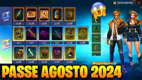 PASSE DE AGOSTO 2024 FREE FIRE COMPLETO YouTube