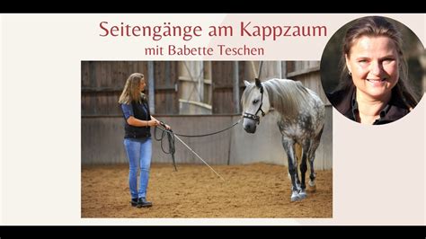 Seitengänge am Kappzaum Online Seminar mit Babette Teschen YouTube