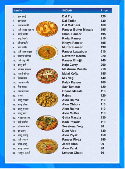 Food Menu Jain Fun Zone And Food Court