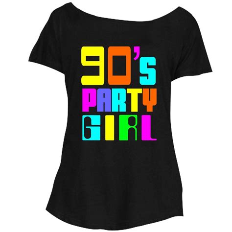 Loose Fit 90s Party Girl Pop Star Ladies T Shirt Retro I Love 2 Fancy