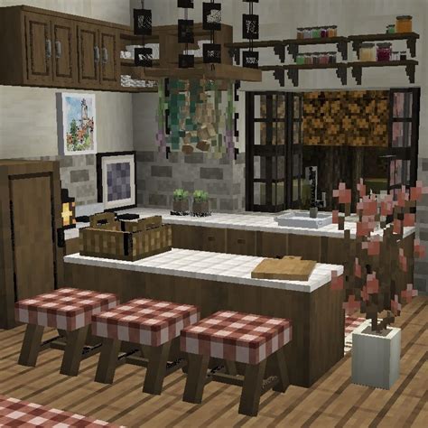 Minecraft Cozy Autumn Kitchen Minecraft Kitchens Minecraft Furniture