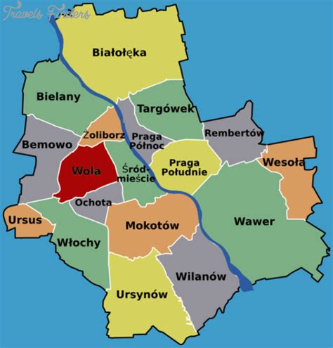 Warsaw Map Travelsfinderscom