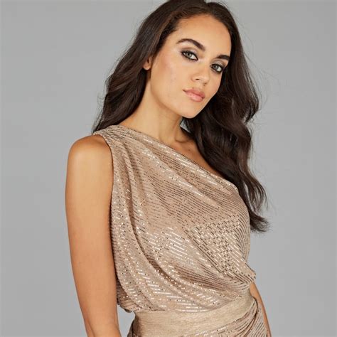 Labour Of Love Gold Sequin One Shoulder Dress Me And Thee Wolf And Badger