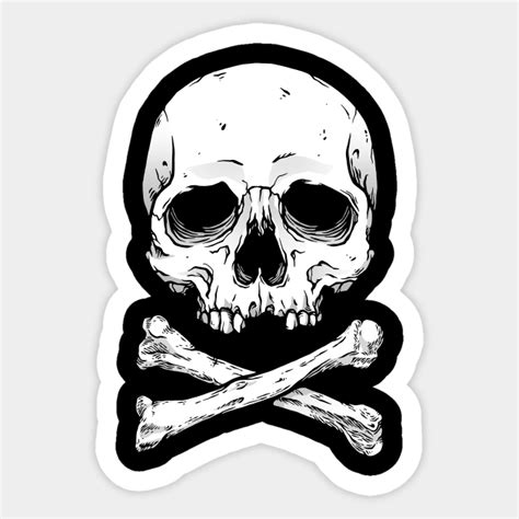 Skull And Bones Skull Sticker Teepublic