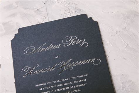 Classic silver foil wedding invitations from Bella Figura