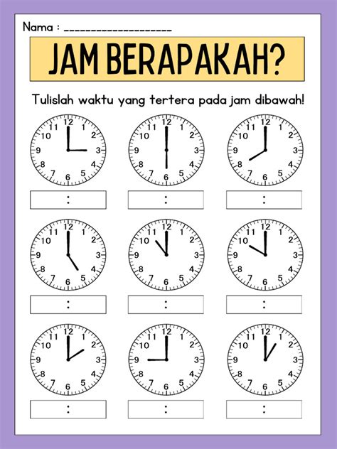 lkpd kelas  materi waktu