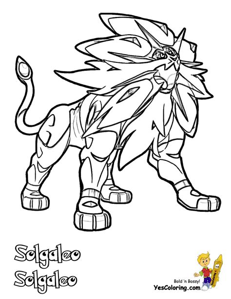 Pokemon Coloring Pages solgaleo - BubaKids.com