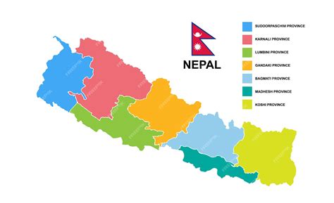 Premium Vector | Nepal vector map with province name