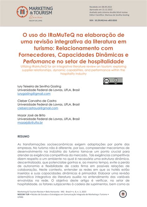 Pdf O Uso Do Iramuteq Na Elabora O De Uma Revis O Integrativa Da