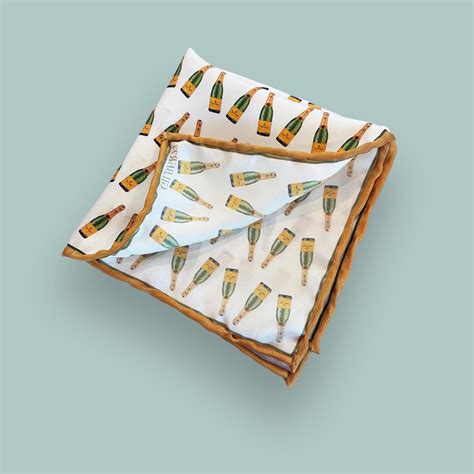 Luxury Silk Champagne Pocket Square | Celebration Pocket Square | Men's