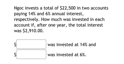 Solved Ngoc Invests A Total Of 22 500 In Two Chegg