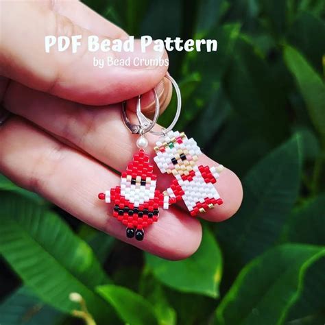 Christmas Beads Craft Christmas Earrings Seed Bead Pattern Wrap