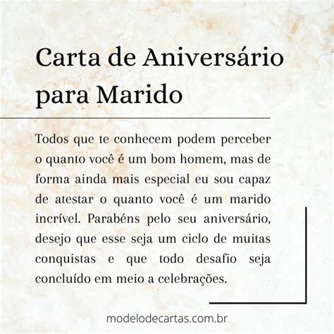 Carta de Aniversário para Marido Modelos de Carta