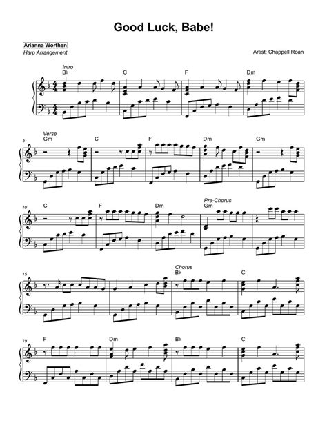 Chappell Roan Good Luck Babe 악보 by Arianna Worthen