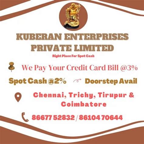 Cash On Credit Card Rajapalaiyam At Best Price In Chennai By Kuberan