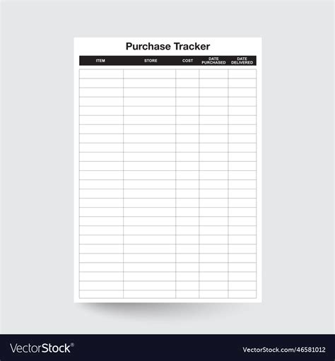 Purchase Tracker Royalty Free Vector Image Vectorstock